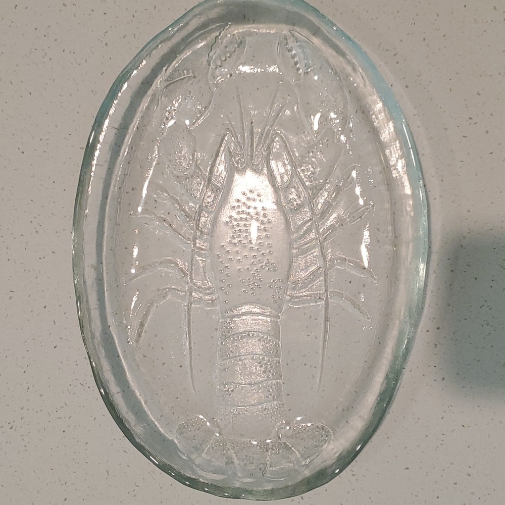 Vintage Heavy Glass Lobster Platter